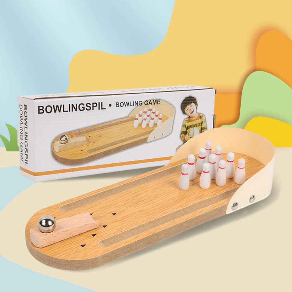 Wooden Board Bowling Toys with 10 Pins