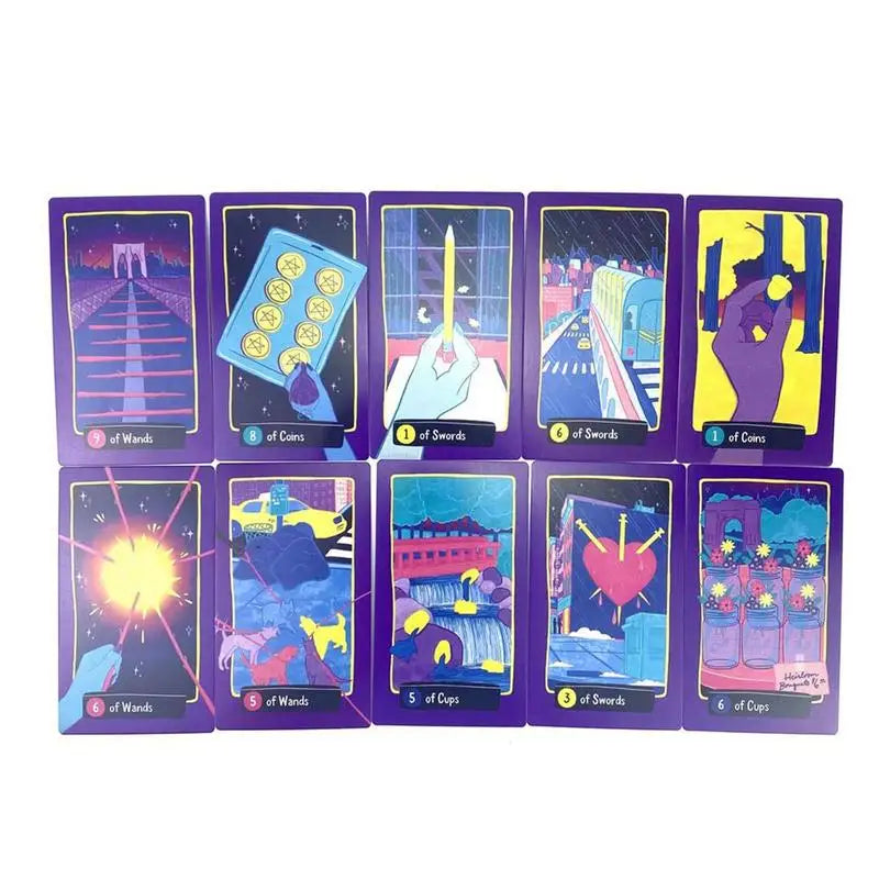 Midnight City Tarot Cards Divination Board Deck Game for Family Party Playing Card Entertainment Game Gifts for Witchcraft Lover