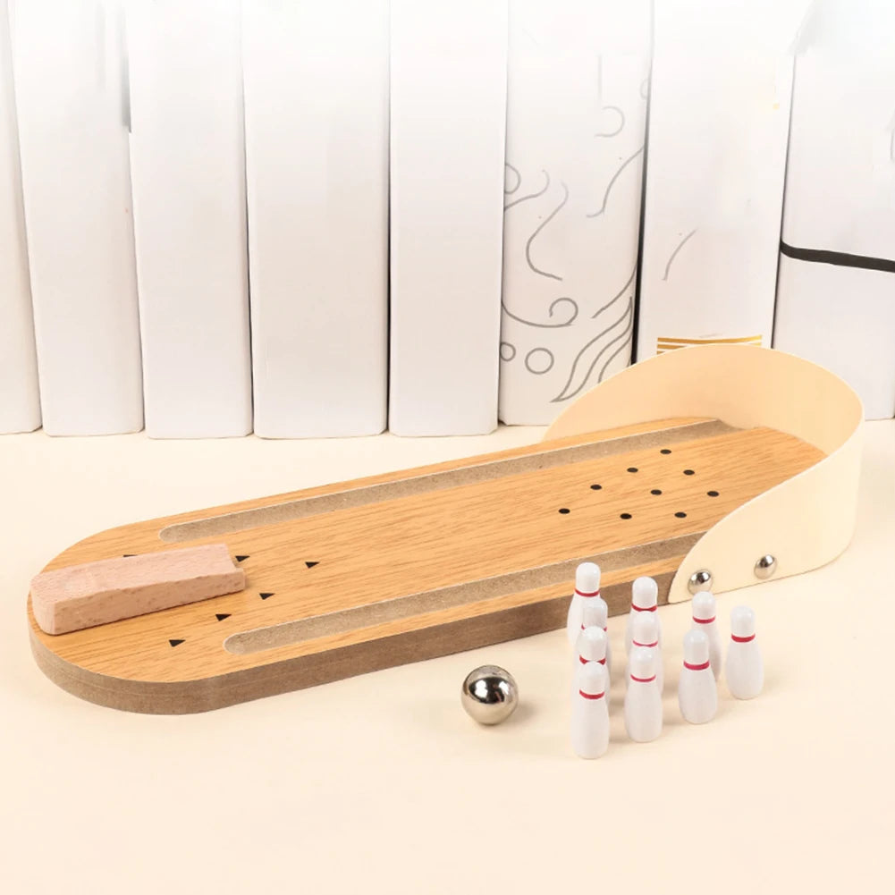 Wooden Board Bowling Toys with 10 Pins