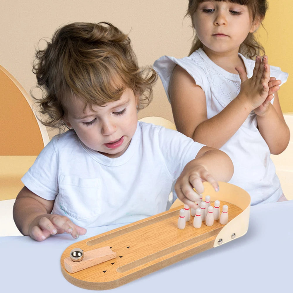 Wooden Board Bowling Toys with 10 Pins